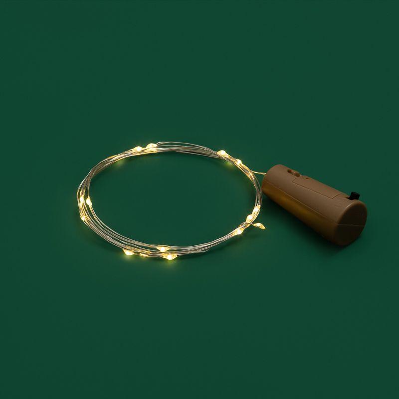 Гирлянда светодиодная "Роса" 2м 20LED тепл. бел. 0.1Вт IP20 с пробкой элементы питания 3хLR44 (в компл.) Neon-Night 302-026