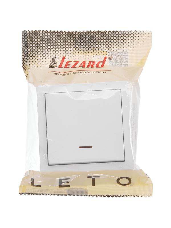 Выключатель 1-кл. ОП LETO с индикацией бел. LEZARD 752-0200-111