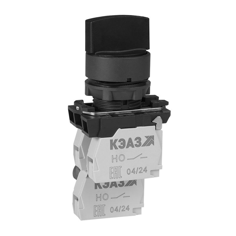 Переключатель КПЕ1610Р черн. 1но+0нз ручка фикс. 2поз IP65 КЭАЗ 332059
