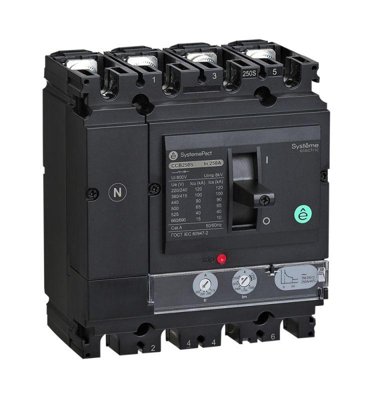 Выключатель автоматический SYSTEMEPACT CCB160 36кА 4P4D TMD160 рычаг SE SPC160F160L4DF
