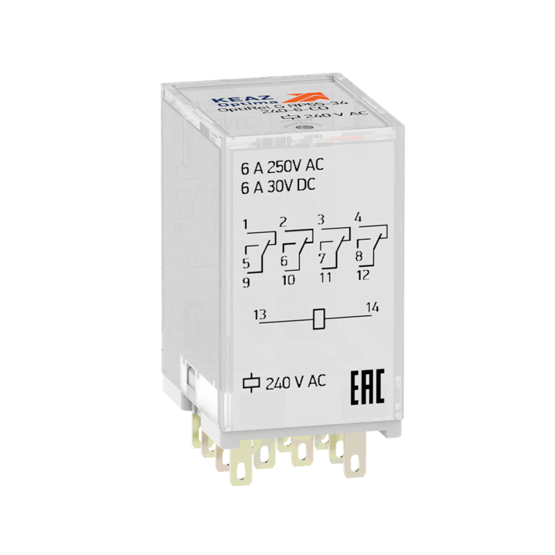 Реле промежуточное OptiRel G RP55-34-240-6-CO/TI КЭАЗ 324482