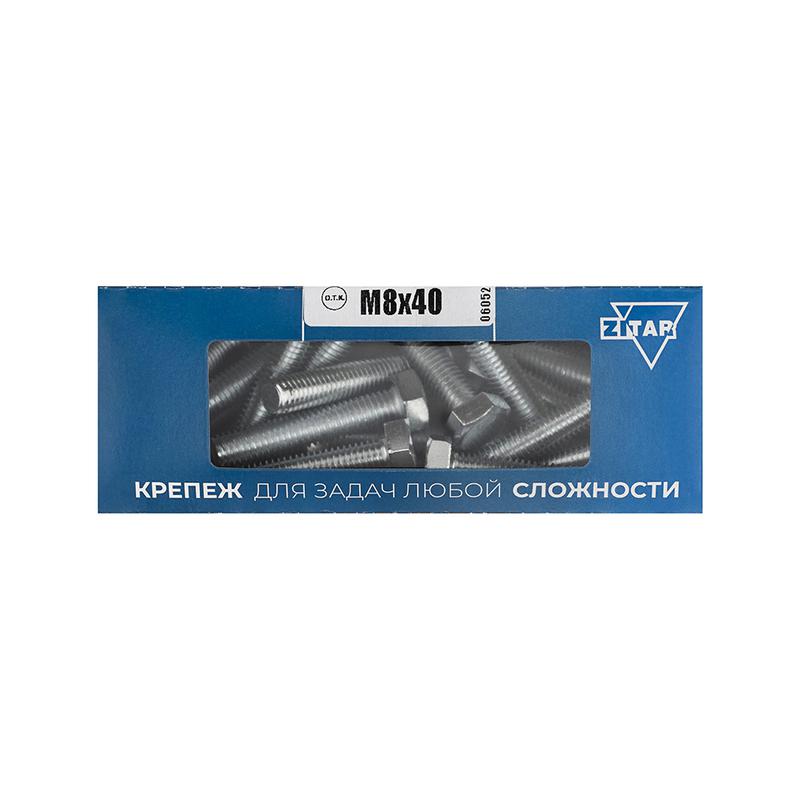 Болт с шестигранной головкой М8х40 DIN 933 оцинк. (уп.25шт) Tech-Krep/Zitar 105210