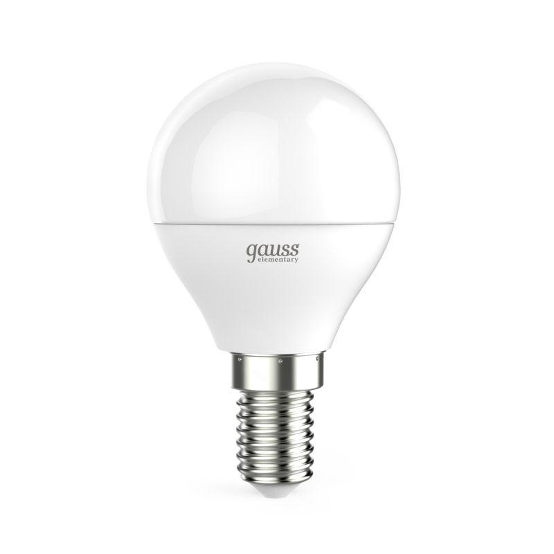Лампа светодиодная Elementary 8Вт P45 шар 3000К тепл. бел. E14 520лм GAUSS 53118
