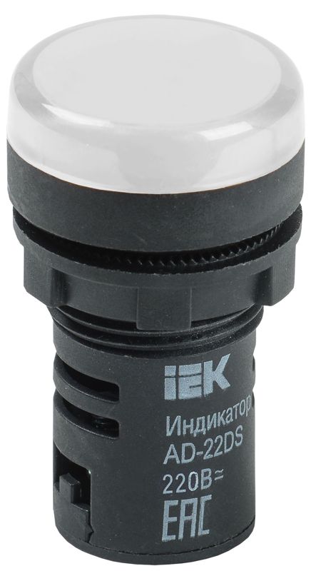 Лампа светосигнальная AD16DS d16мм 230В AC бел. KARAT IEK BLS10-ADDS-230-K01-16