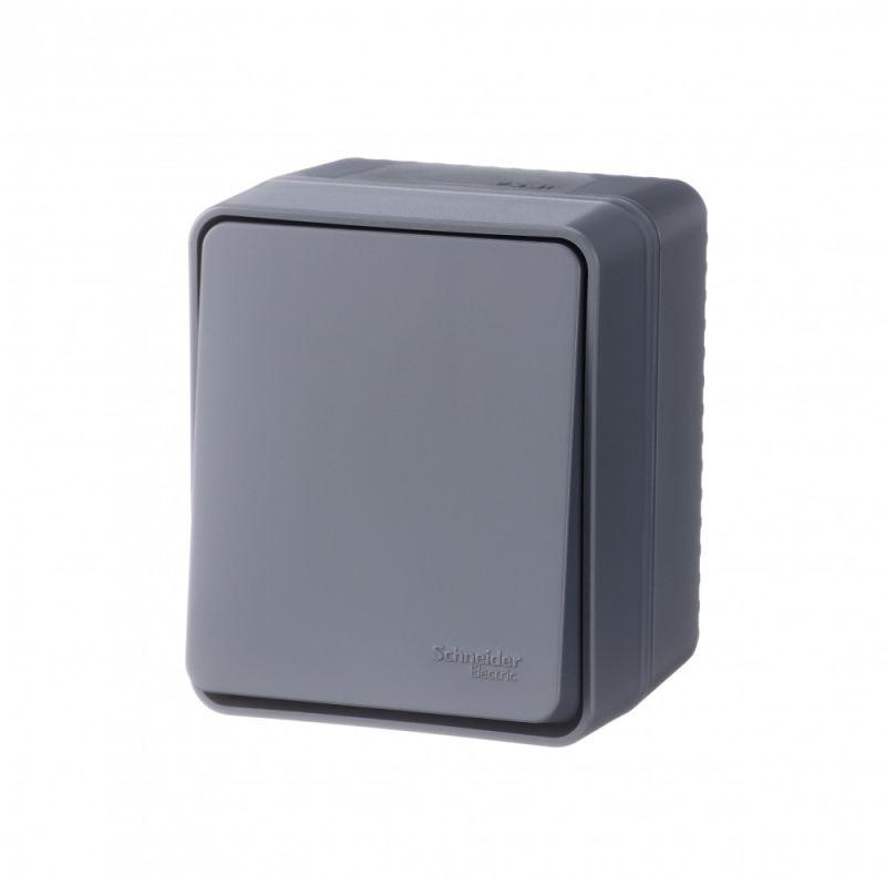 Переключатель проходной 1-кл. ОП AtlasDesign PROFI IP54 10AX антрацит SE ATN544061