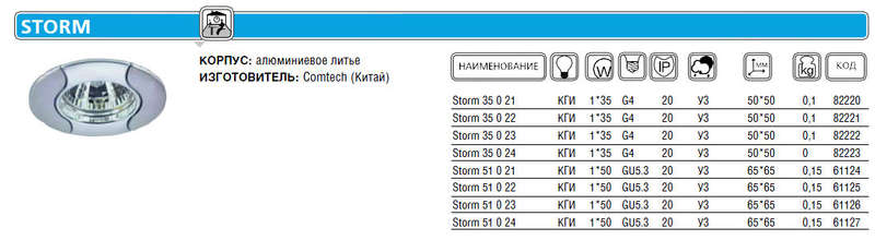 Светильник Storm 51 0 21 Комтех P00613