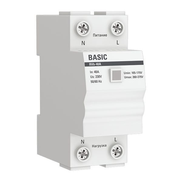 Реле напряжения RVb-40A (сквозное подкл.) Basic EKF rvb-40a
