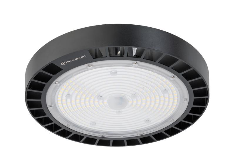 Светильник светодиодный ДСП IB 10 S 150W VW 850 BK D298xH112мм 150Вт 5000К IP65 High Bay подвес черн. Русский Свет 16091023047