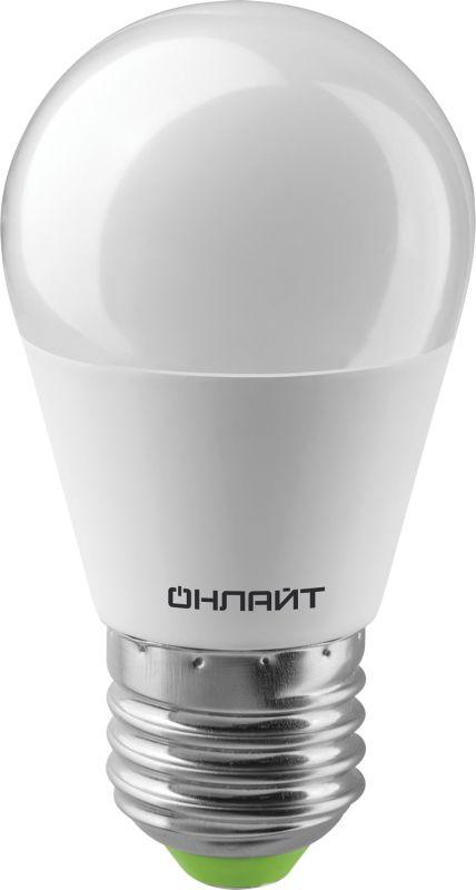 Лампа светодиодная 71 646 OLL-G45-6-230-4K-E27 6Вт шар 4000К нейтр. бел. E27 600лм 176-264В ОНЛАЙТ 71646