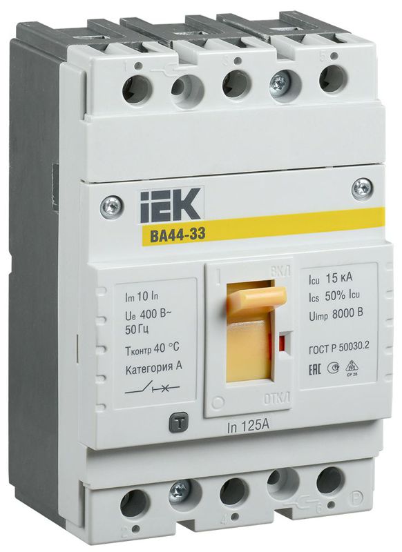Выключатель автоматический 3п 125А 15кА ВА44 33 IEK SVA4410-3-0125