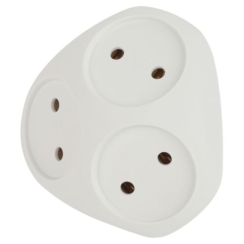 Разветвитель 3-м без заземл. 10А IP20 SPx-3-W бел. Эра Б0053481