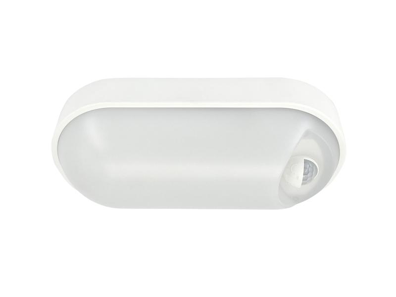 Светильник светодиодный WP 15 C 12W OP 840 W10L22 WH MDM 220х106х60мм 12Вт 4000К IP65 ЖКХ овал. пылевлагозащ. с датчиком движения бел. Русский Свет 15071524500