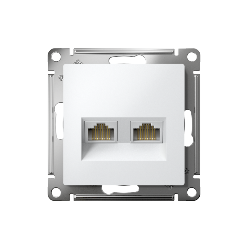 Розетка компьютерная 2-м AtlasDesign RJ45 кат.5E механизм бел. SE ATN000185