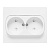 Розетка 2-м СП Стокгольм 10А IP20 без заземл. защ. шторки бел. PROxima EKF EXR10-102-10