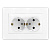 Розетка 2-м СП Афина 16А IP20 с заземл. в сборе бел. Universal A0128
