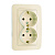 Розетка 2-м СП Lillium 16А IP20 с заземл. крем./крем. Makel 70282