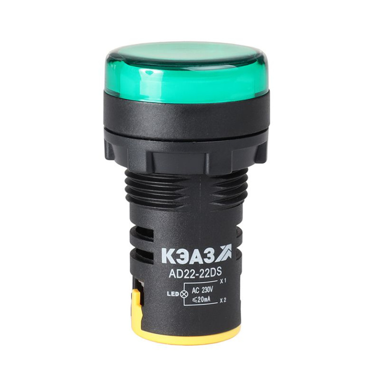 Лампа AD22DS(LED) матрица 22мм 230В зел. КЭАЗ 238693