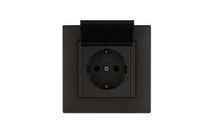 Розетка 1-м с крышкой Karea RIZZ STAR с заземл. дым. металлик Makel 88050029 Розетка 1-м с крышкой Karea RIZZ STAR с заземл. дым. металлик Makel 88050029