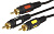 Шнур 3RCA Plug - 3RCA Plug 1.5м (GOLD) (уп.10шт) Rexant 17-0212
