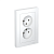 Розетка 2-м СП AtlasDesign 16А IP20 без заземл. в сборе бел. SE ATN000120