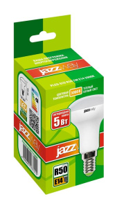 Лампа светодиодная PLED-ECO 5Вт R50 рефлектор матовая 3000К тепл. бел. E14 400лм 230В 50Гц JazzWay 1037015A Лампа светодиодная PLED-ECO 5Вт R50 рефлектор матовая 3000К тепл. бел. E14 400лм 230В 50Гц JazzWay 1037015A