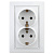 Розетка 2-м СП Plano 1-205-01 16А IP20 250В 2х2P+E Schuko бел. Intro Б0053915