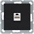 Розетка компьютерная 1-м RJ45 IP20 кат. 5E механизм черн. матов. soft touch Jasmart G6105PB