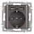 Розетка 1-м СП Accent 6-410-09 16А IP20 250В P+E Schuko + 2хUSB защ. шторки титан Intro Б0063711