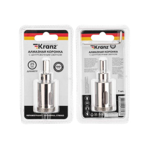 Коронка алмазная 25мм с центровочным сверлом Kranz KR-92-0008 Коронка алмазная 25мм с центровочным сверлом Kranz KR-92-0008