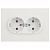 Розетка 2-м СП Accent 6-205-01М 16А IP20 250В 2P+E Schuko AL/CU бел. матов. Intro Б0063487