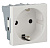 Розетка 1-м 16А IP20 45х45 с заземл. защ. шторки бел. Ruvinil АДЛ 13-900