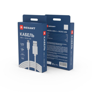 Шнур micro USB (male) - USB-A (male) 1.8м Rexant 18-1164 Шнур micro USB (male) - USB-A (male) 1.8м Rexant 18-1164