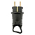 Вилка угловая 16А 2P+PE 230В IP44 с кольцом каучук Basic EKF RPS-017-16-230-44