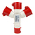 Адаптер силовой трехлучевой 1013 14 16А 6h 380AC 3P+PE IP44 КЭАЗ 235598