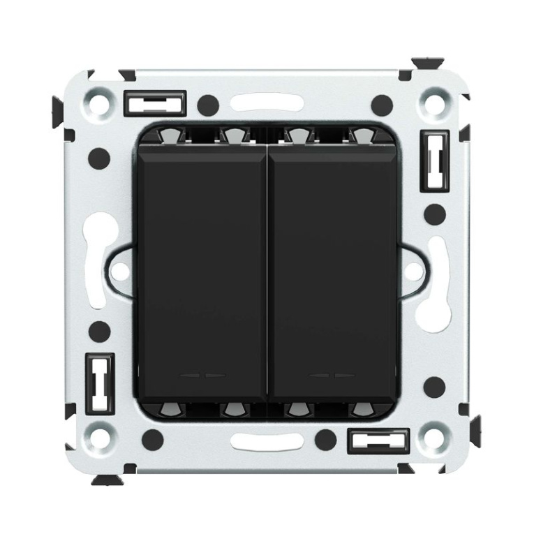 Выключатель 2-кл. СП Avanti "Черный матовый" DKC 4412104