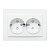 Розетка 2-м СП Минск 16А IP20 с заземл. защ. шторки бел. Basic EKF ERR16-128-100