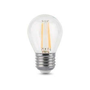 Лампа светодиодная филаментная Black Filament 9Вт P45 шар 4100К нейтр. бел. E27 710лм GAUSS 105802209