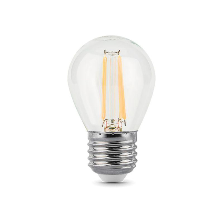 Лампа светодиодная филаментная Black Filament 9Вт P45 шар 4100К нейтр. бел. E27 710лм GAUSS 105802209