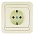 Розетка 1-м СП Mimoza 16А IP20 с заземл. керамика крем./крем. Makel 25008