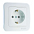 Розетка 1-м СП Lillium 16А IP20 с заземл. бел./бел. Makel 70028