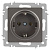 Розетка 1-м СП Accent 6-202-09 16А IP20 250В 2P+E Schuko титан Intro Б0063701