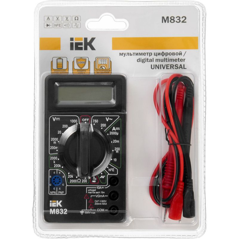 Мультиметр цифровой Universal M832 IEK TMD-2S-832