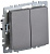 Выключатель проходной 2-кл. СП BRITE ВС10-2-6-БрС 10А механизм сталь IEK BR-V22-0-10-K46