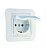 Розетка 1-м СП Lillium 16А IP20 без заземл. с крышкой бел./бел. Makel 70029