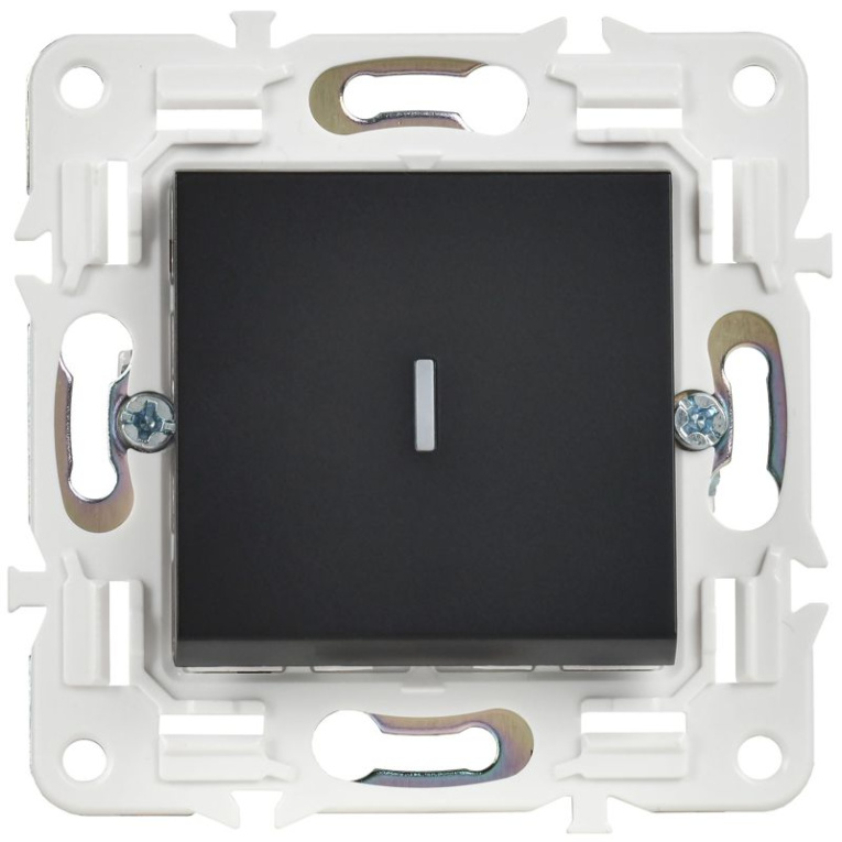 Выключатель 1-кл. SKANDY 10А SK-V07Bl с индикацией черн. IEK SK-V10-1-10-K02