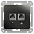 Розетка компьютерная + телефонная 2-м СП Glossa RJ45 + RJ11 кат.5E механизм антрацит SE GSL000785