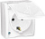 Розетка 1-м ОП Simon15 16А IP54 250В с заземл. Schuko защ. шторки с крышкой винт. клеммы бел. Simon 1594432-030