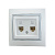 Розетка компьютерная 2-м СП Mira RJ45 16А IP20 с сер. вставкой бел. LEZARD 701-0215-141