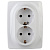 Розетка 2-м СП Эра12 12-2106-01 16А IP20 16AX 250В 2х2P+E Schuko бел. Эра Б0031228