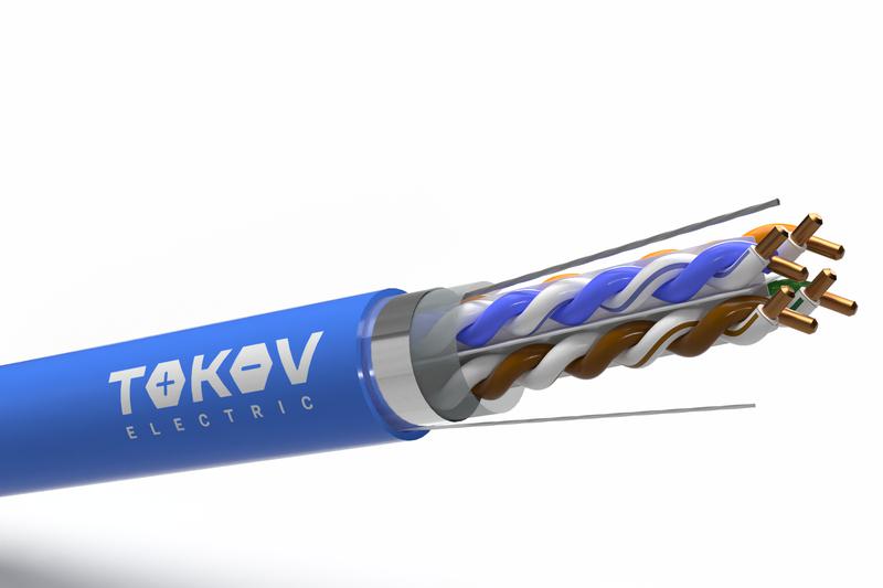 Кабель витая пара F/UTP 4х2х23AWG (0.57мм) кат.6 PVC Fluke tested (м) PRO TOKOV ELECTRIC TKP-C08-F/UTP-42-6-305